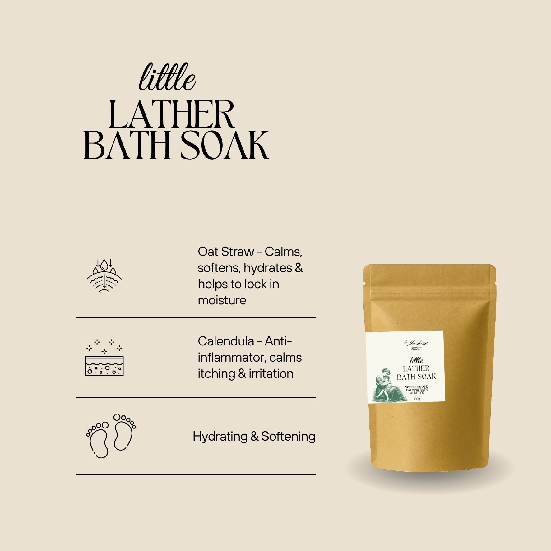 Little Bath Soak 100g | For Eczema Prone Skin Soothing Bath Additive