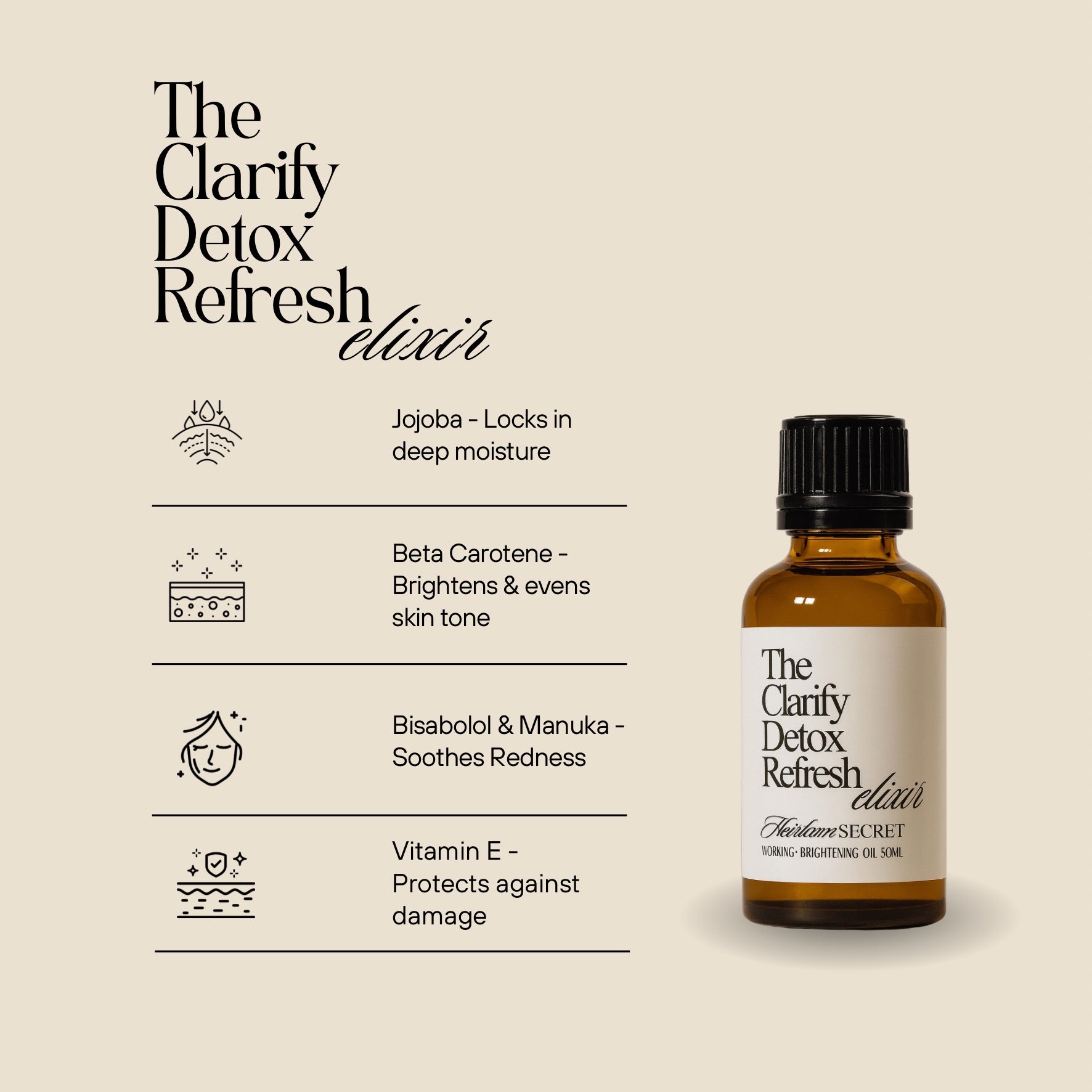 The Clarify Detox & Restore Elixir 50ml | For Acne Prone Skin & Breakouts