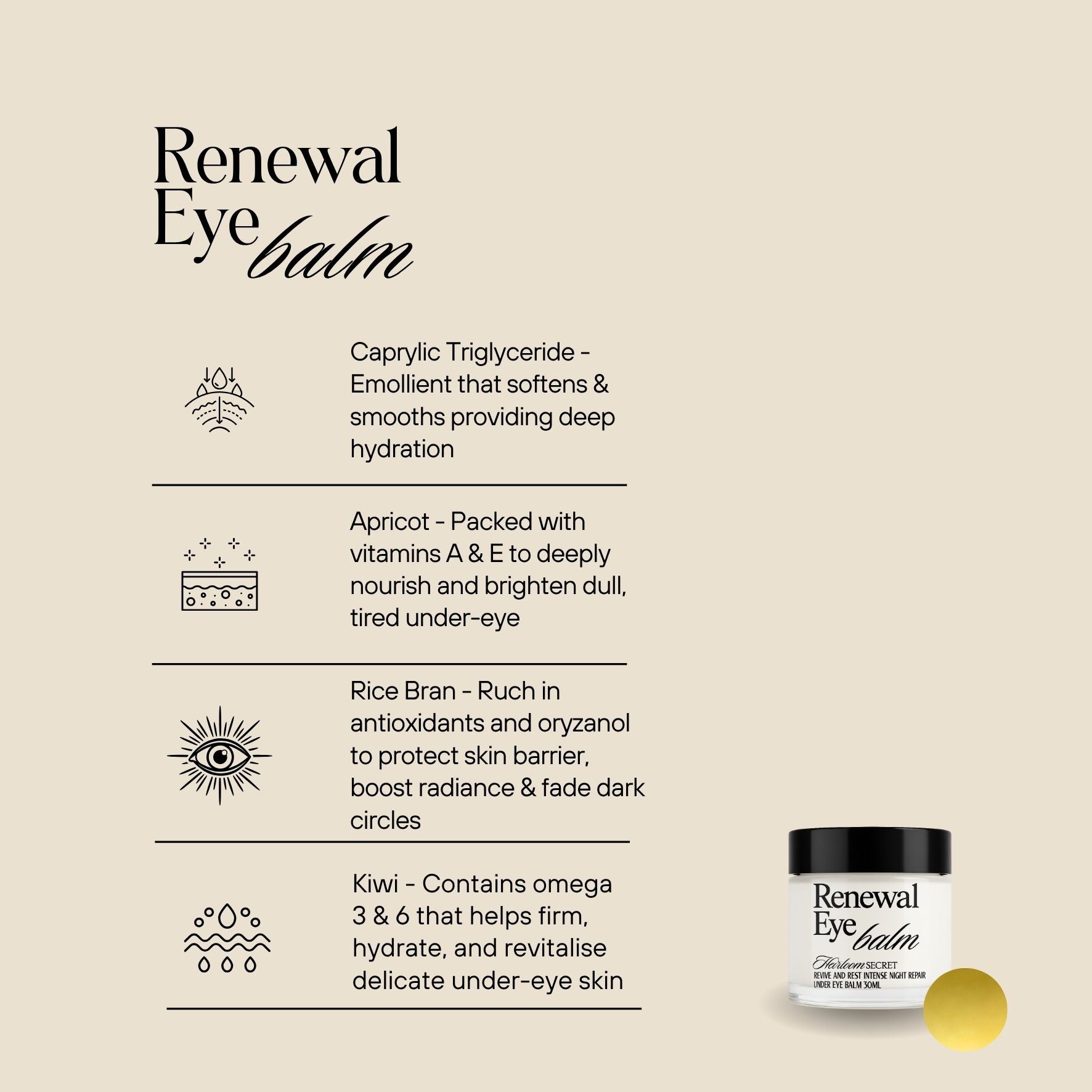 Renewal Eye Balm 30g | For Dry Skin & Hyperpigmentation